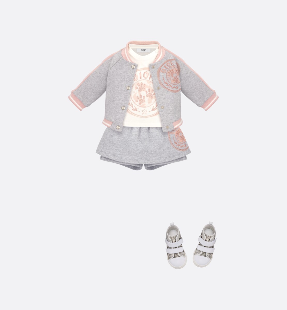Jupe-short bébé Molleton de coton gris chiné