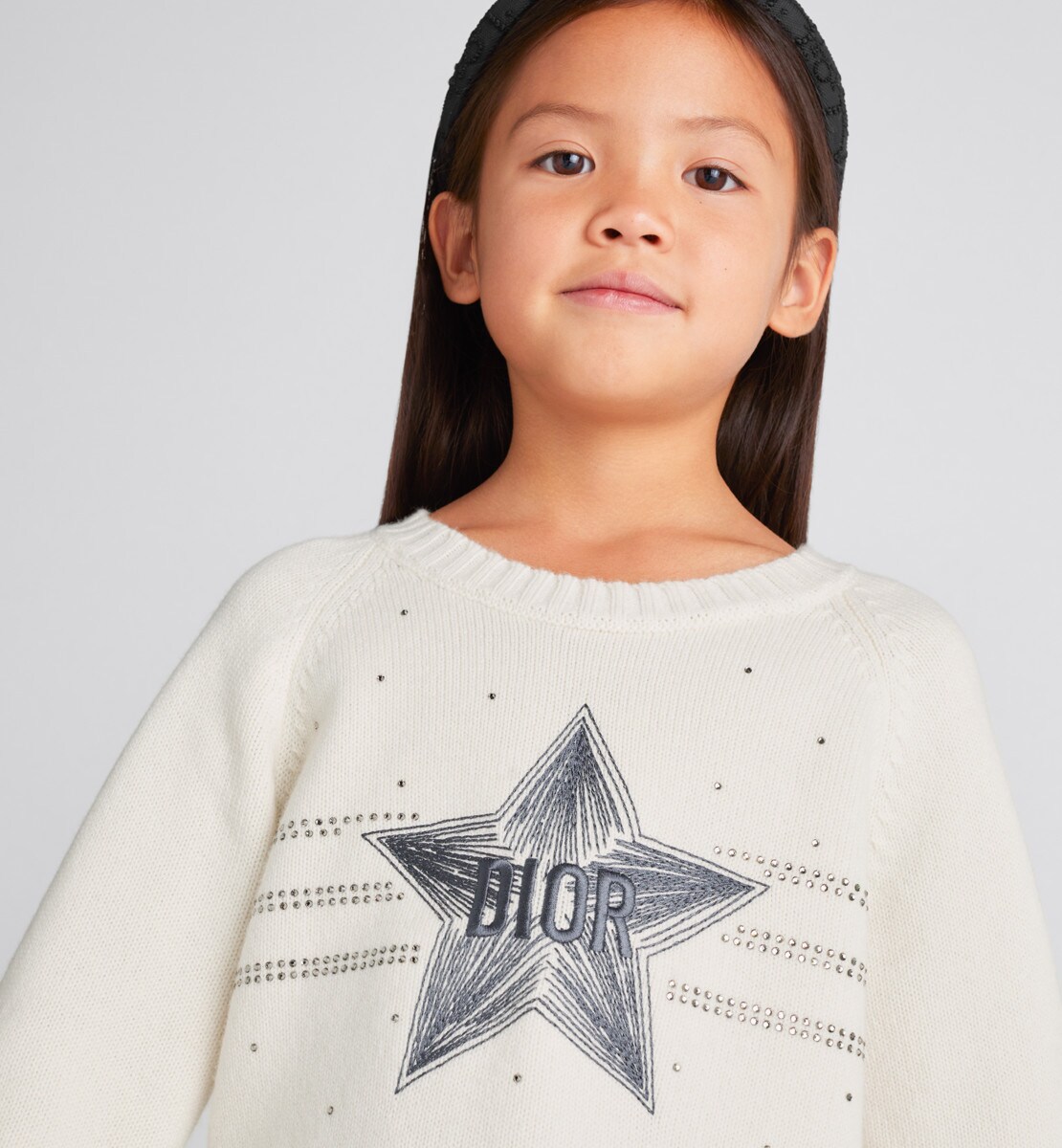 Robe droite enfant Maille de laine ivoire