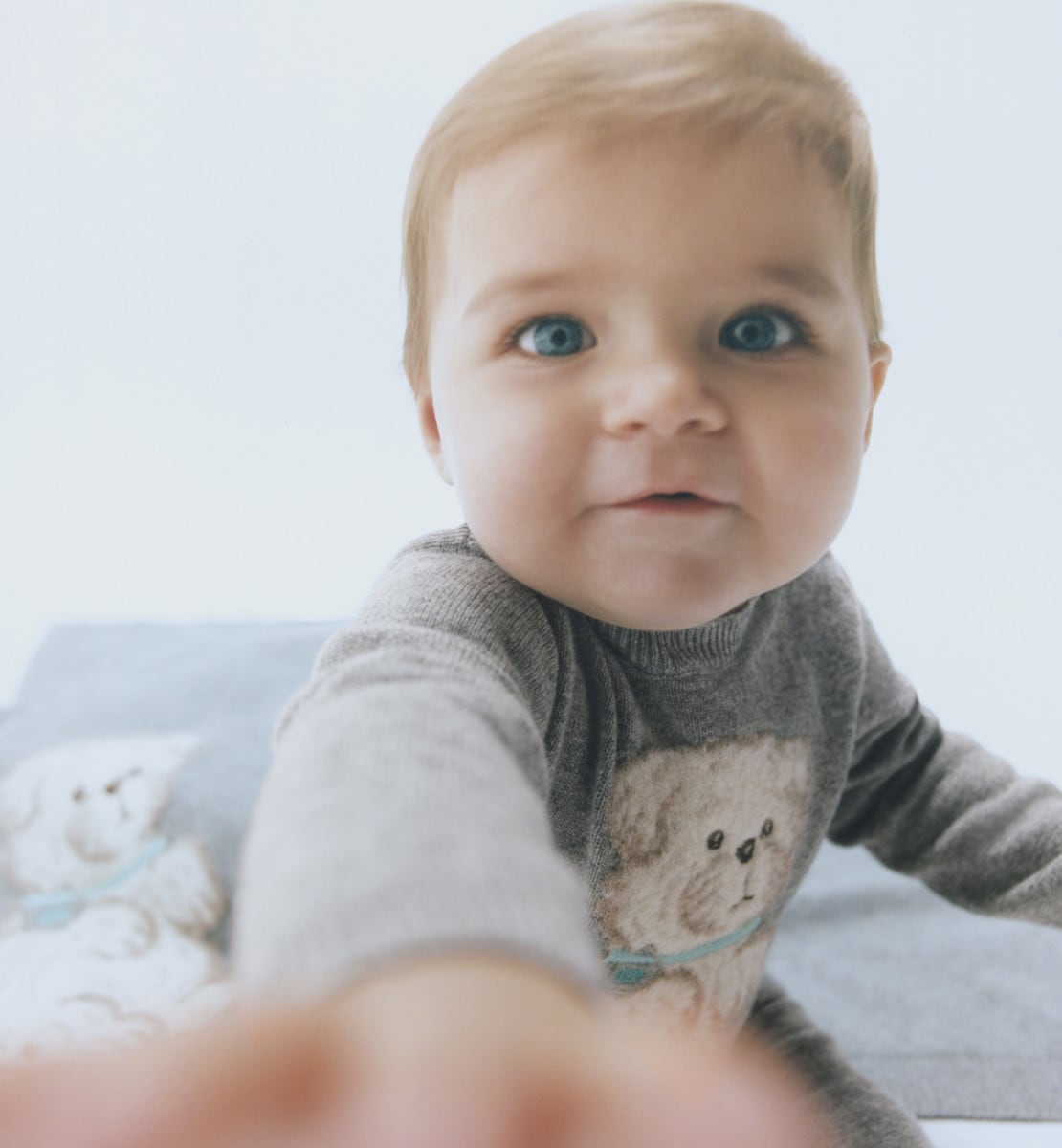 Coffret de naissance Bobby Maille grise de laine et cachemire mélangés