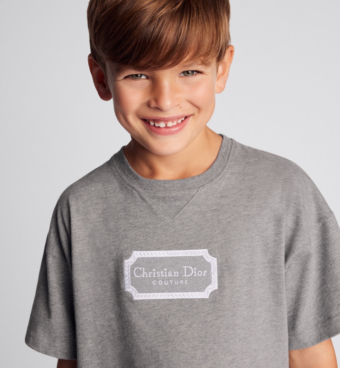 T-shirt enfant Christian Dior Couture Jersey de coton gris chiné