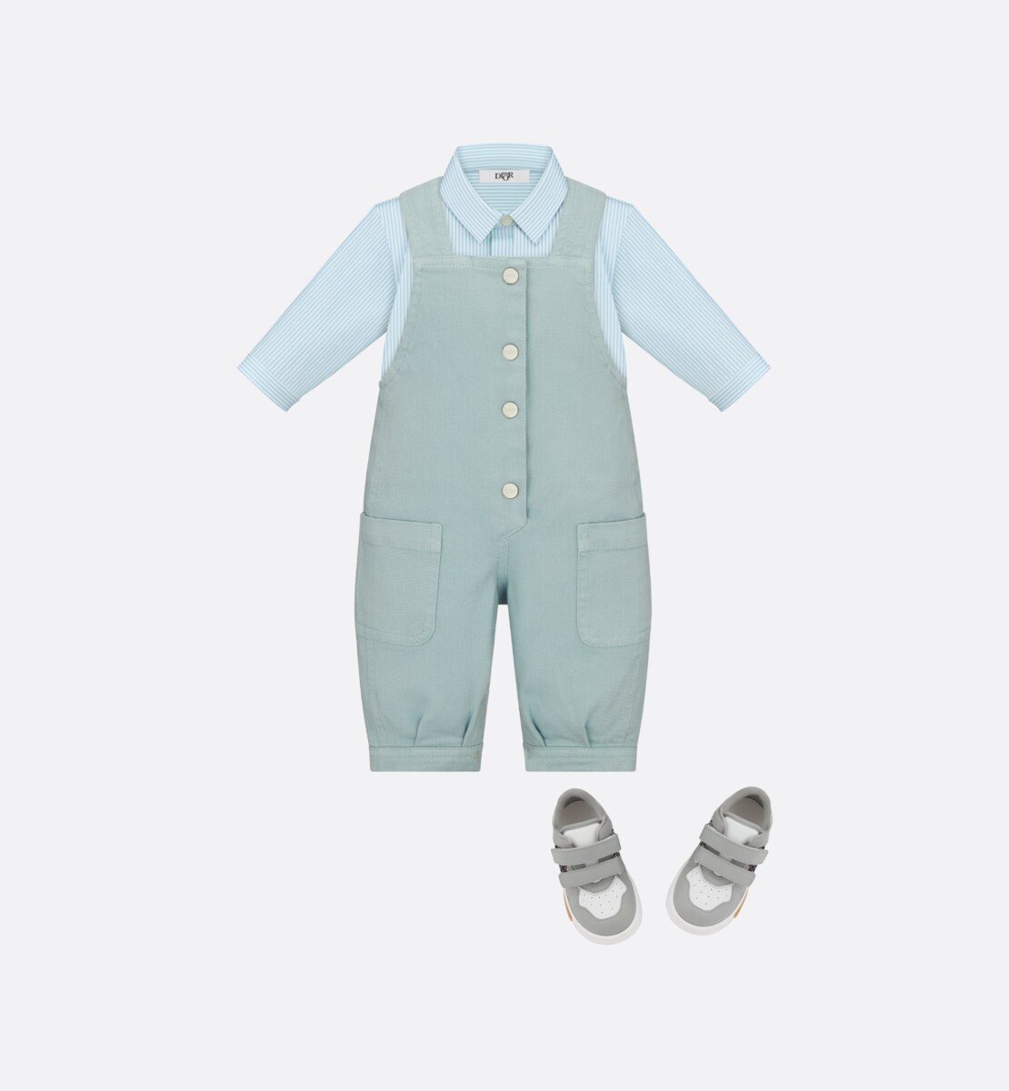 Salopette bébé Gabardine de coton bleu clair