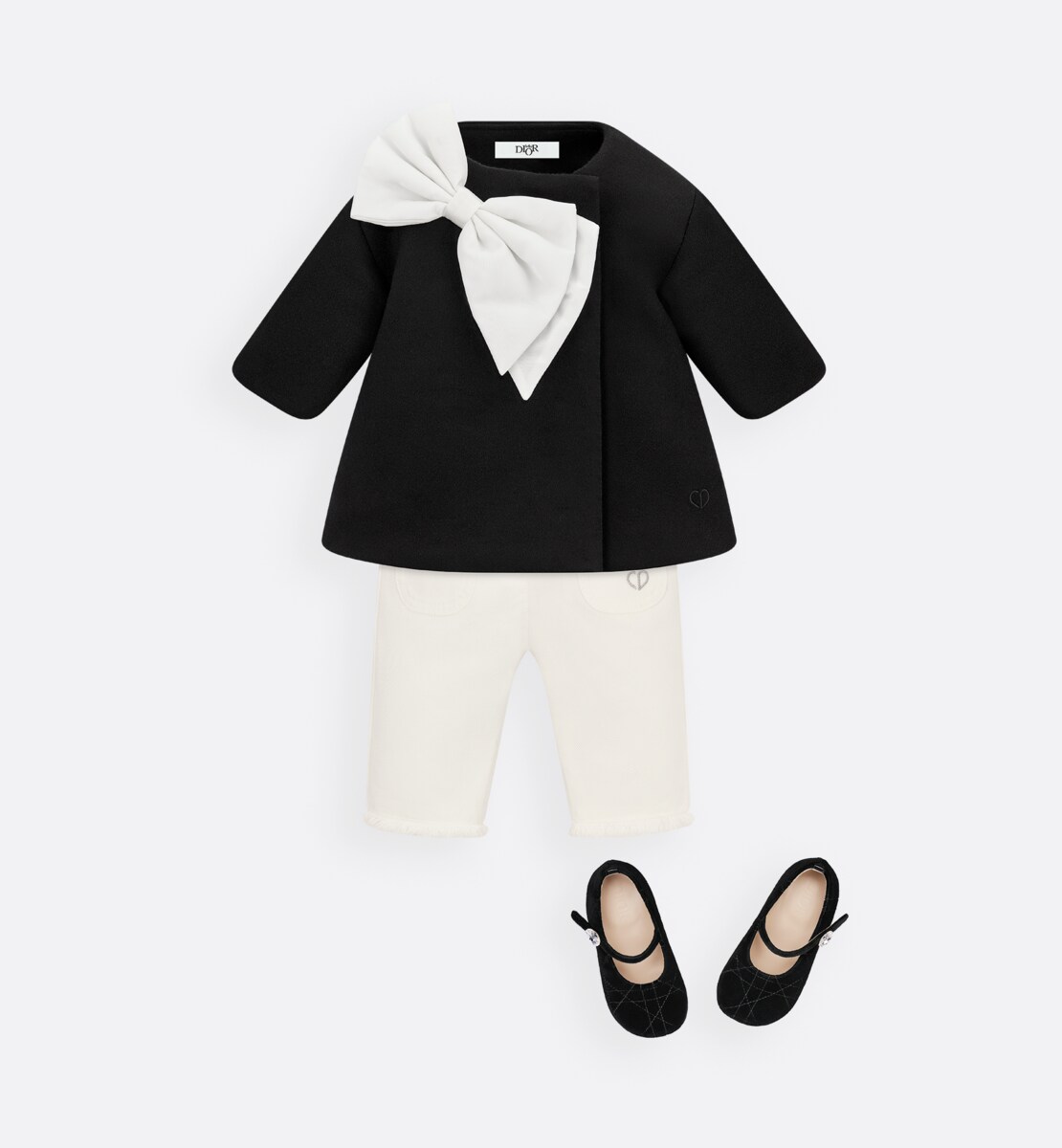 Manteau bébé Drap de laine et cachemire noir