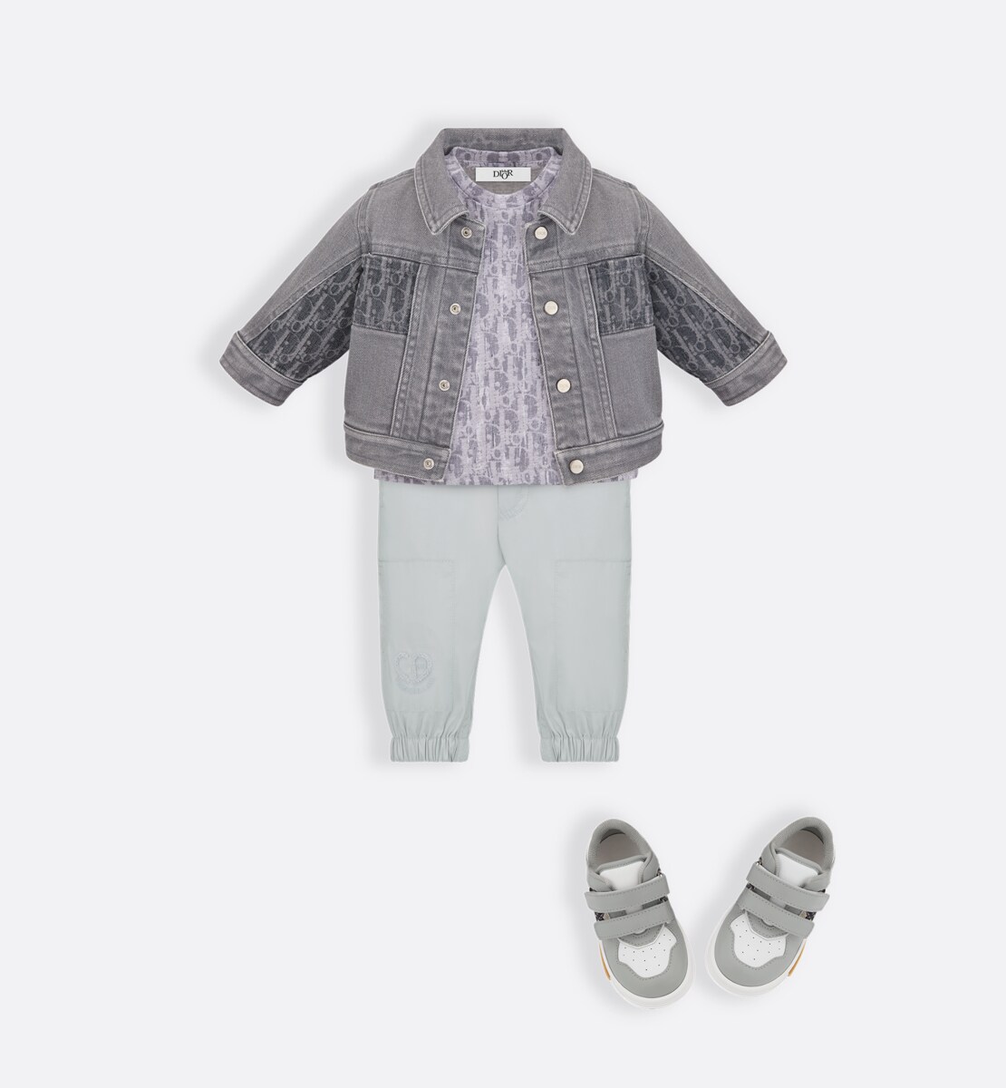Veste bébé Denim de coton Dior Oblique gris délavé