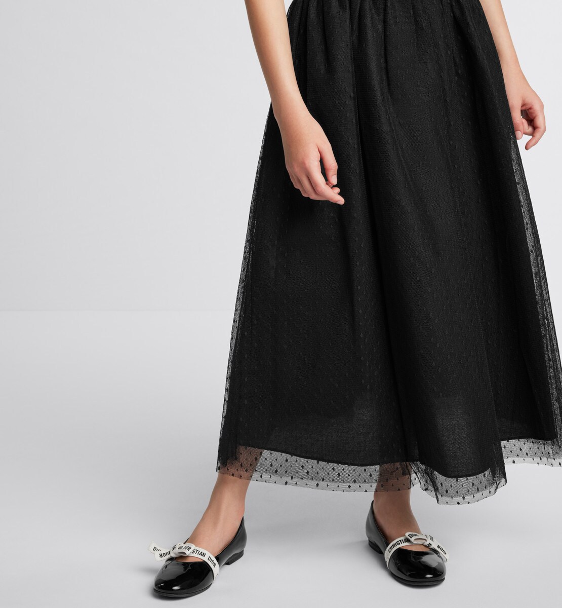 Jupe longue enfant Tulle plumetis noir