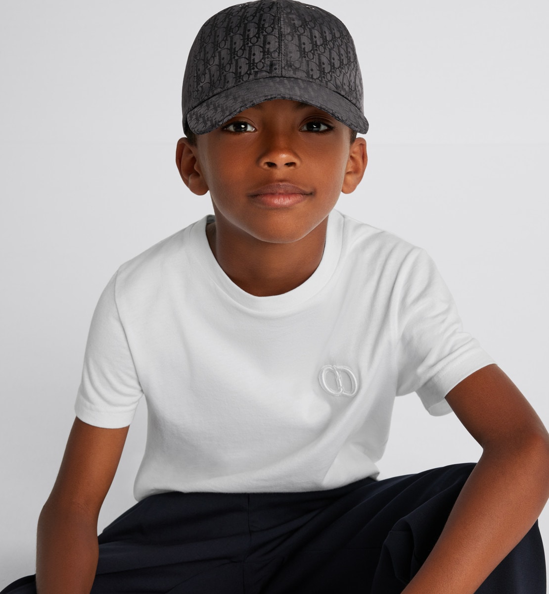 Casquette enfant Toile jacquard Dior Oblique noir