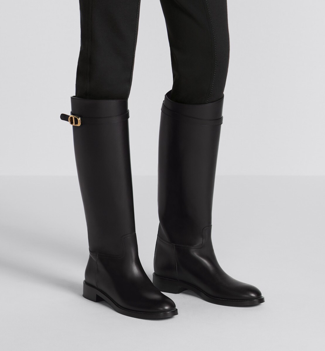 Botte Dior Empreinte Cuir de veau noir