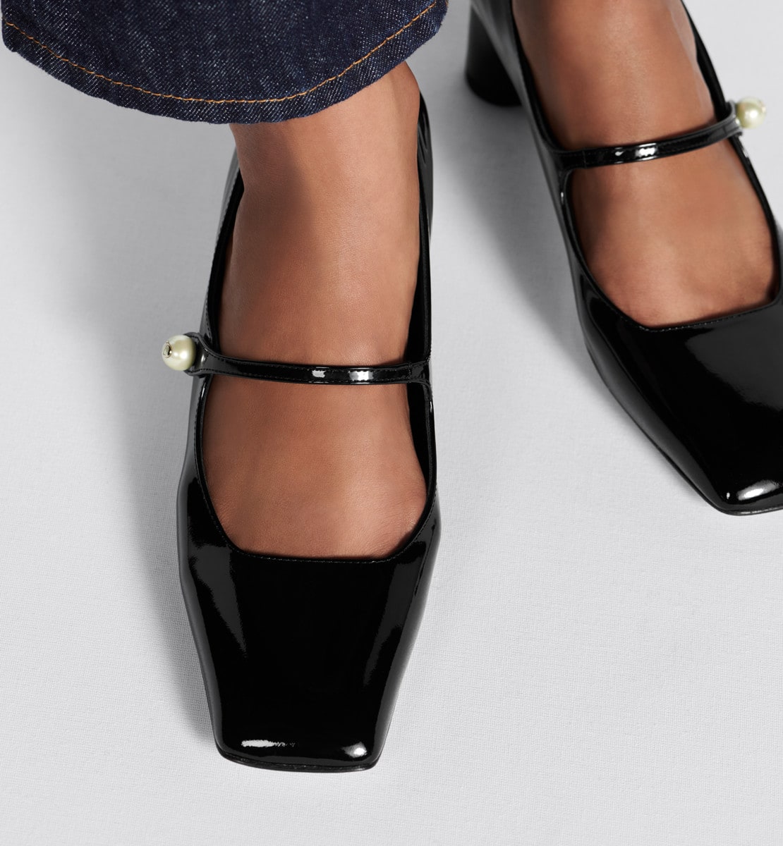 Escarpin Jolie Dior Cuir de veau verni noir