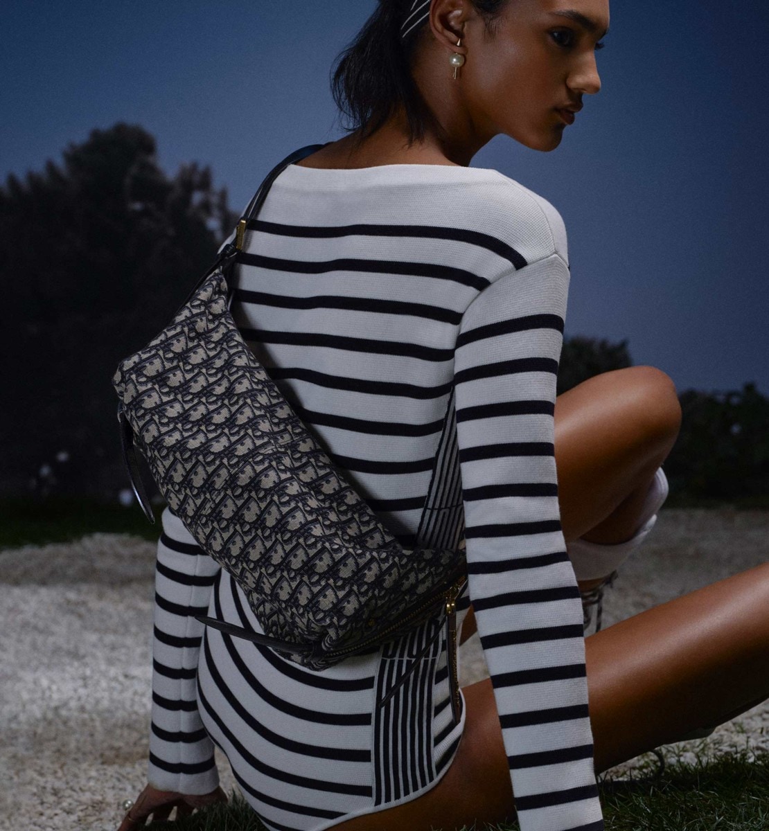 Sac D-Journey Small Toile jacquard Dior Oblique bleu