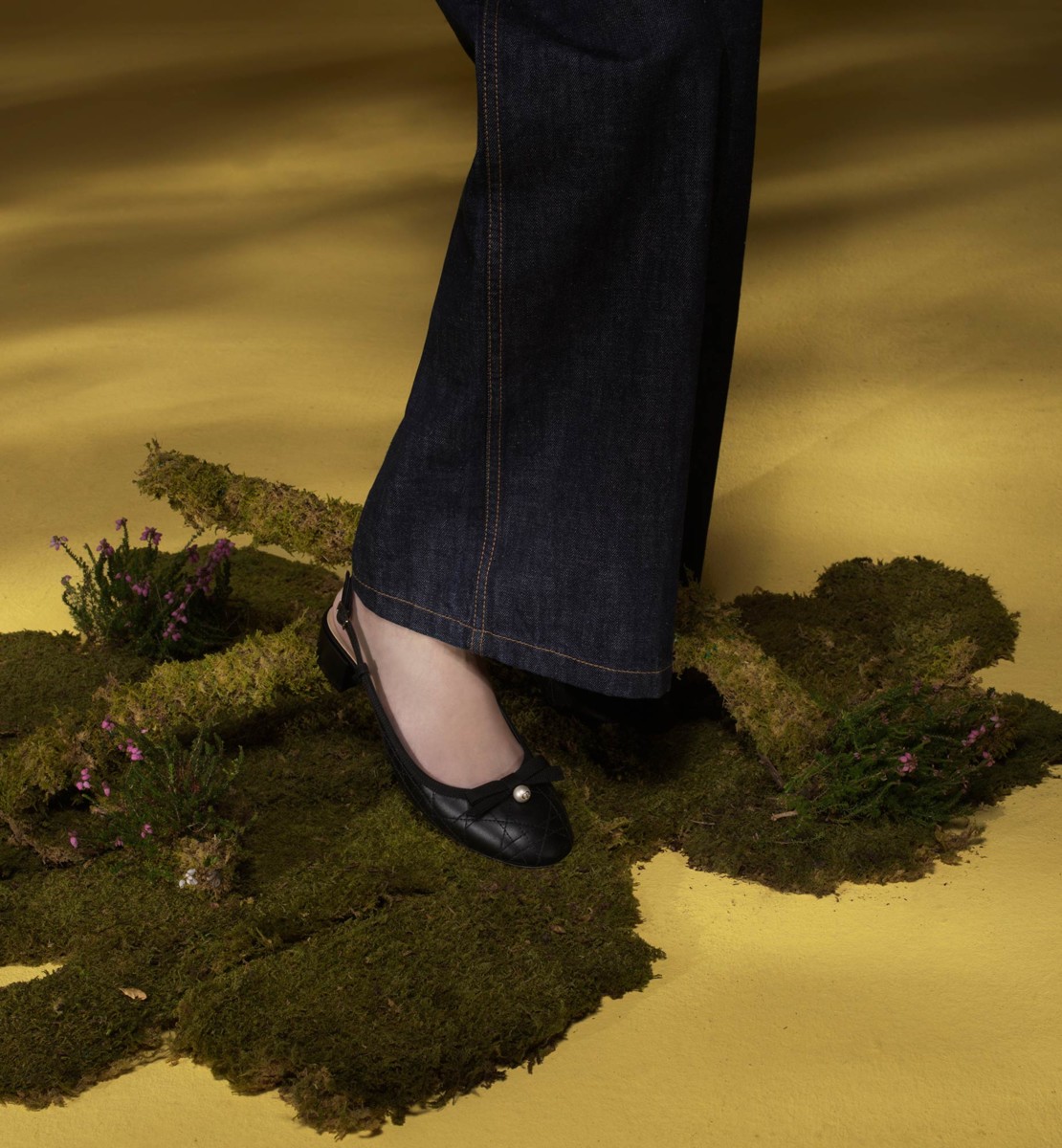 Ballerine slingback Dior Ballet Cuir de veau matelassé à motif Cannage noir