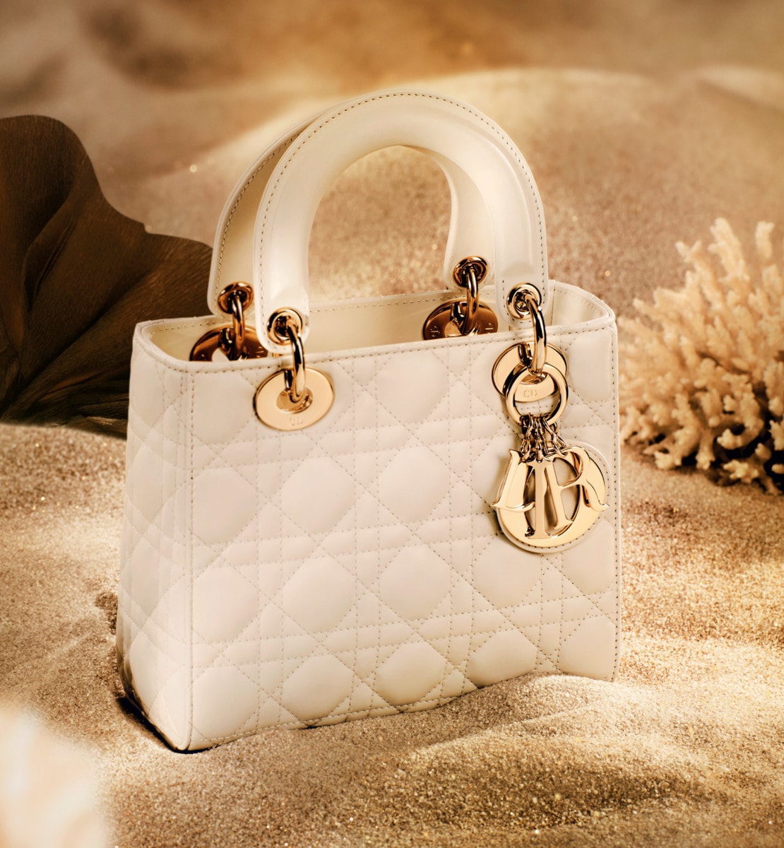 Sac Lady Dior My ABCDior Small Cuir d'agneau Cannage couleur latte