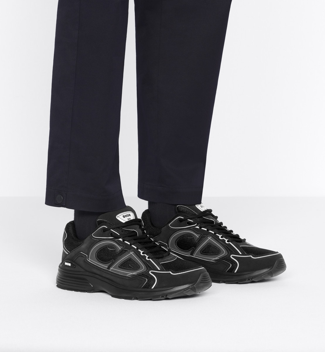 Sneaker B30 Maille et tissu technique noirs