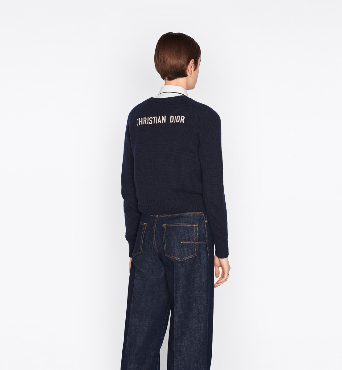 Pull Maille de cachemire bleu