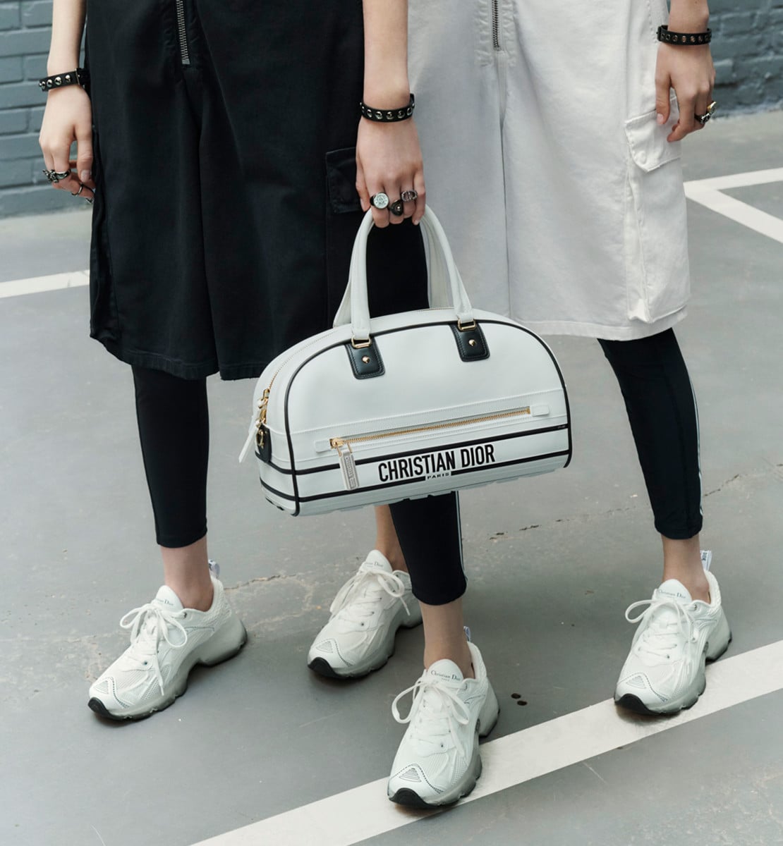 Sneaker Dior Vibe Tissu technique, résille et gomme blancs