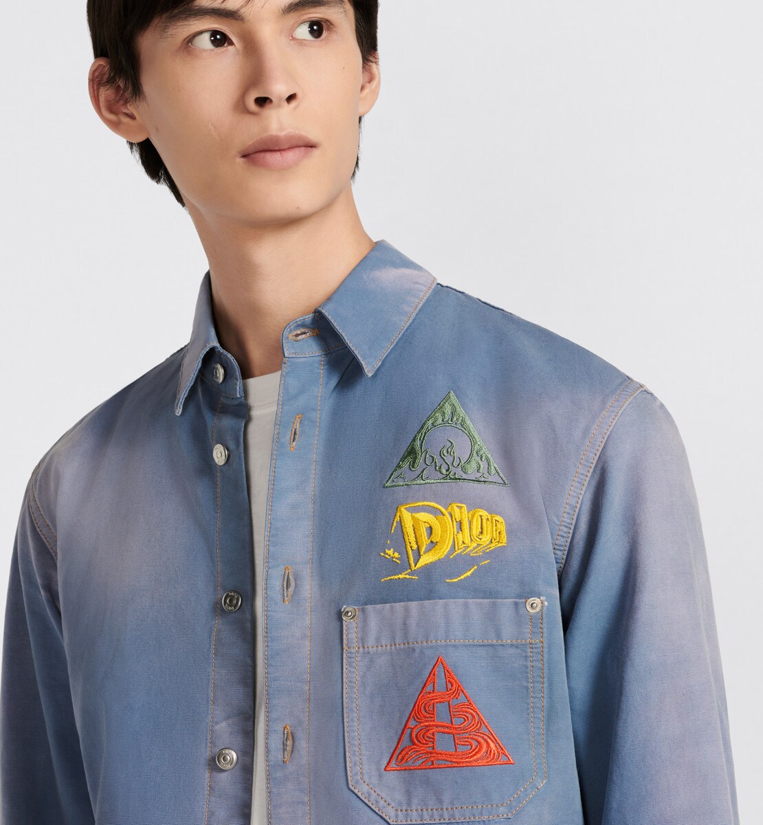 Chemise Denim de coton bleu clair