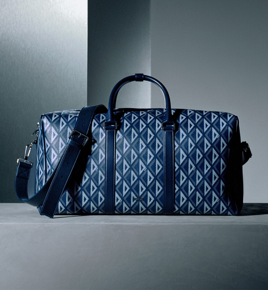 Sac Dior Lingot 50 Toile CD Diamond bleu marine