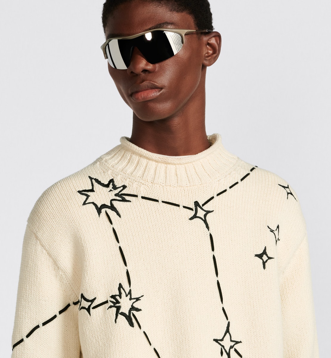 Pull Jersey de laine mélangée blanche