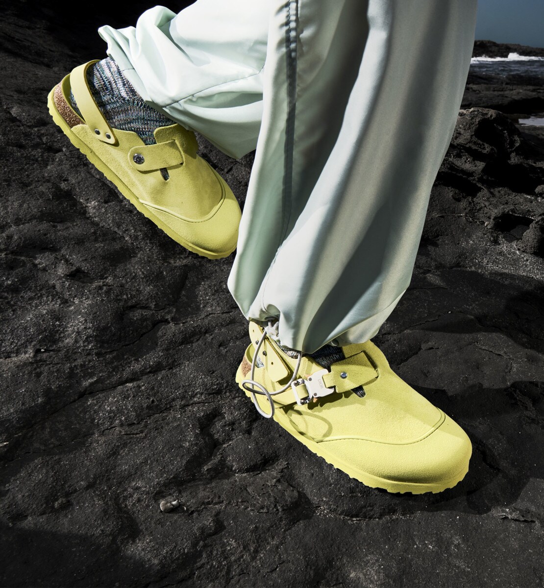 Mule Tokio DIOR by BIRKENSTOCK Cuir de veau nubuck jaune pastel