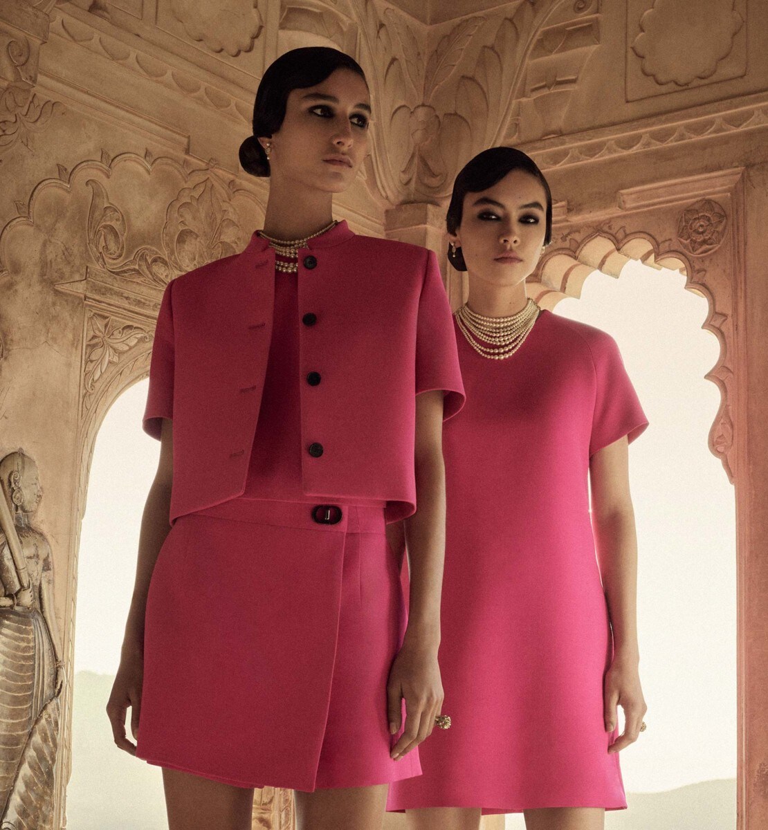 Veste à manches courtes Laine et soie Rani Pink