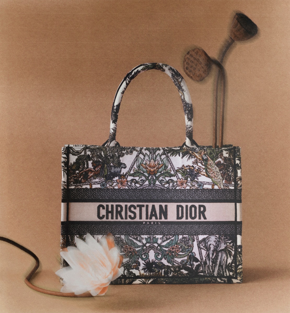 Sac Dior Book Tote Medium Broderie Étoile de Voyage blanc multicolore