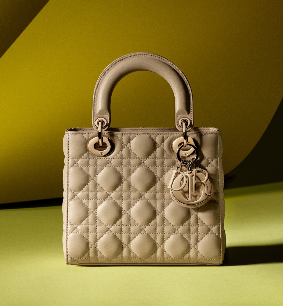 Sac Lady Dior My ABCDior Small Cuir d'agneau Cannage couleur sable