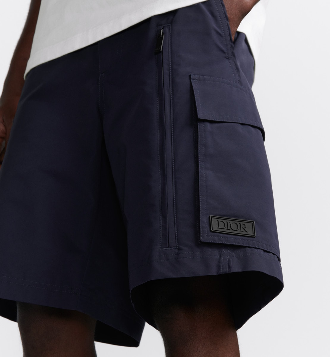 Bermuda cargo Ottoman de coton mélangé bleu
