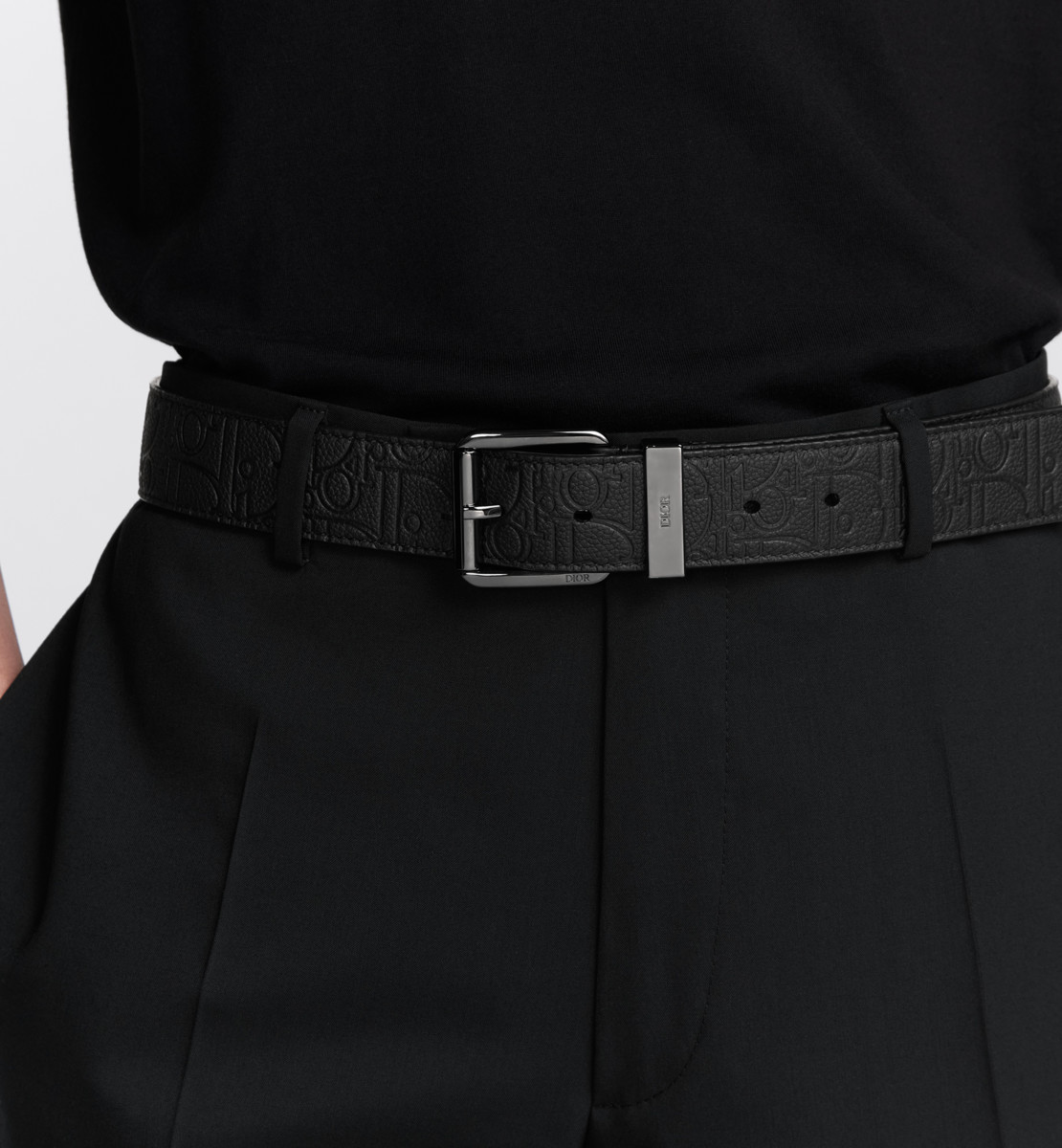 Ceinture Cuir Dior Gravity noir, 35 mm