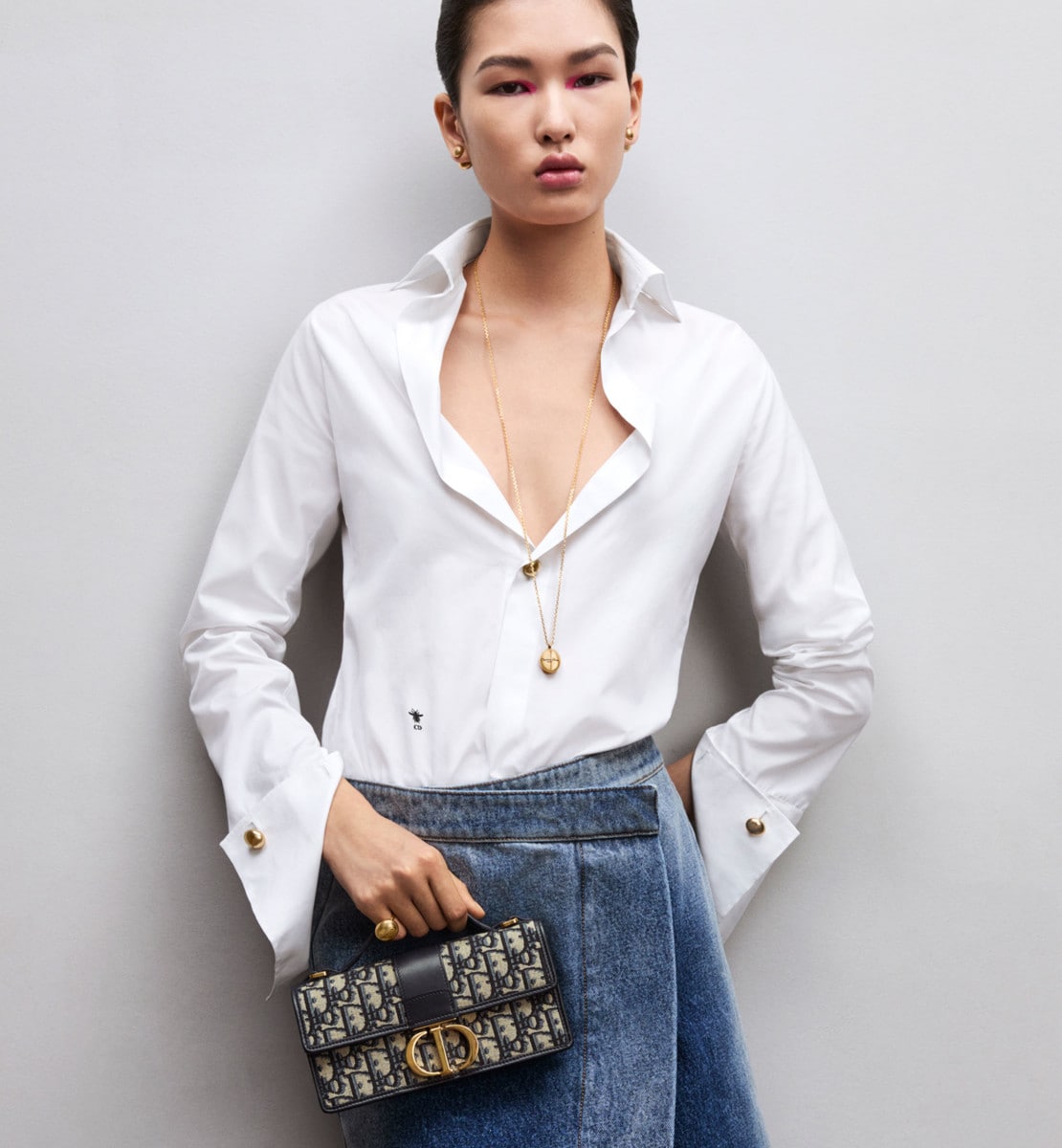Mini sac Miss Montaigne Toile jacquard Dior Oblique bleu