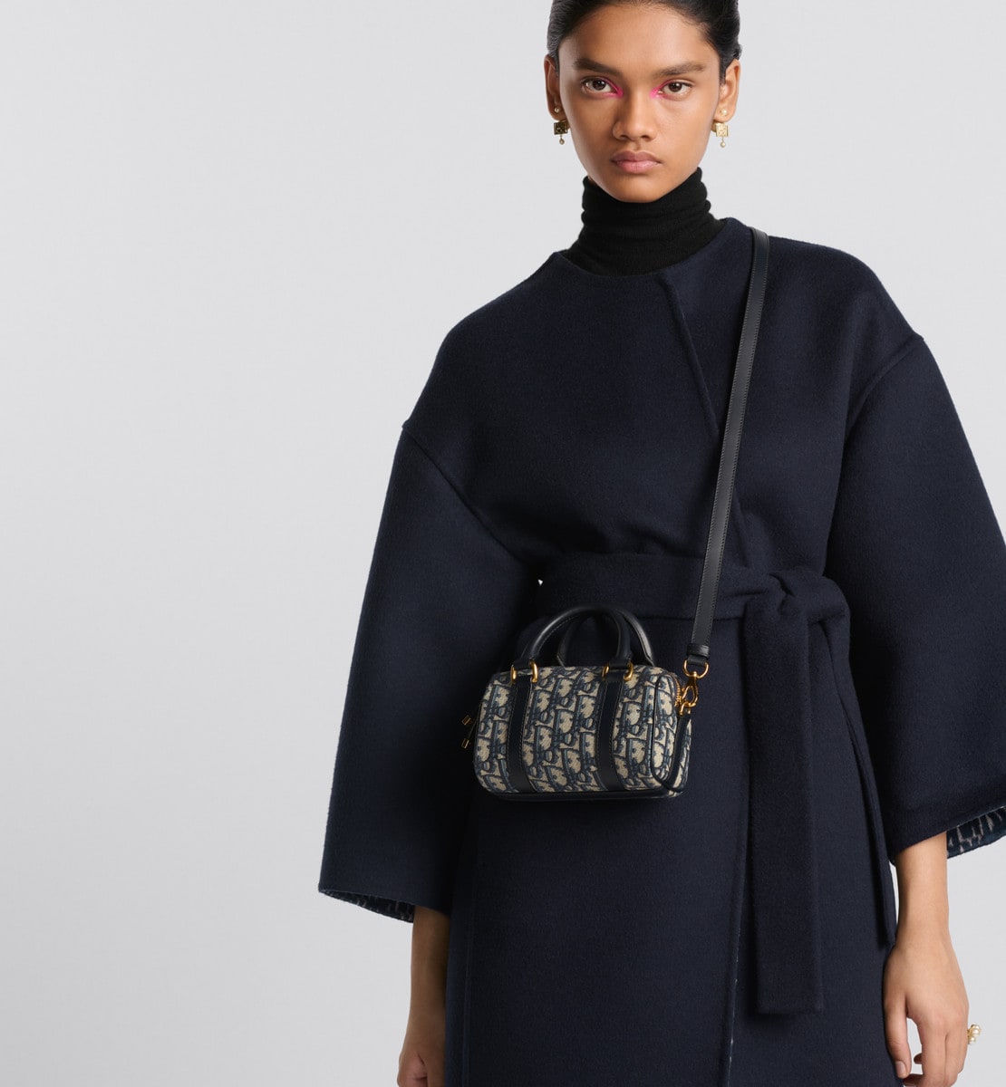 Mini sac Dior Groove 16 Toile jacquard Dior Oblique bleu