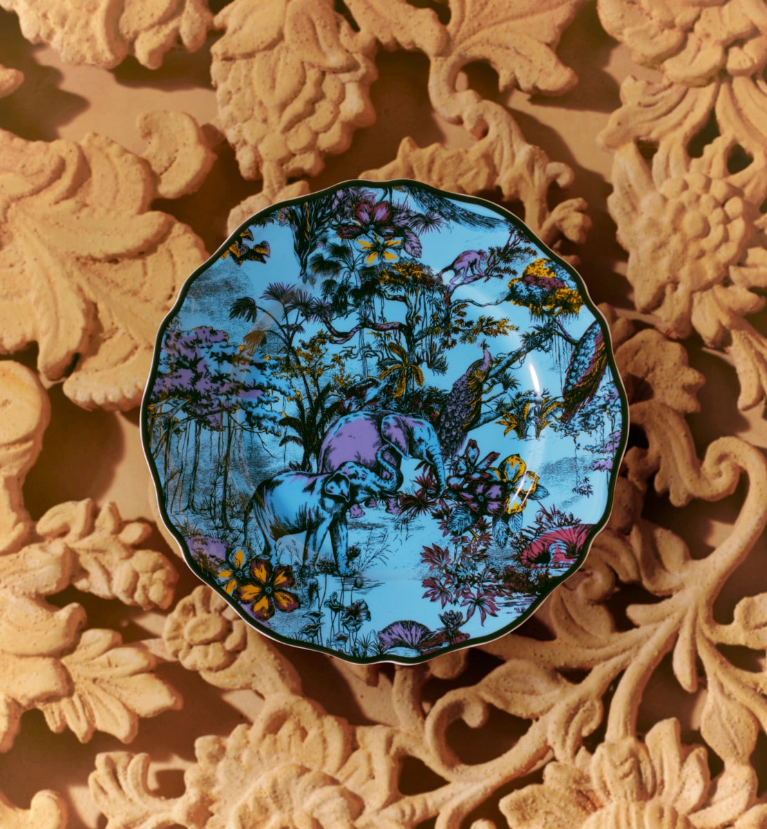 Lot de 4 assiettes à dessert India, Toile de Jouy Voyage, multicolore