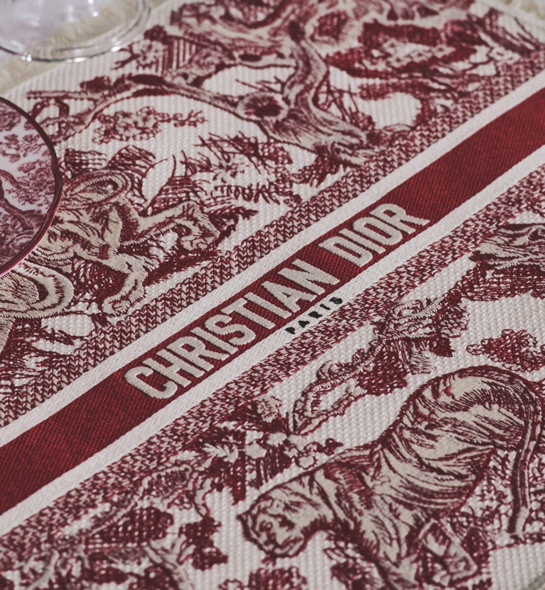 Set de table Toile de Jouy, bordeaux