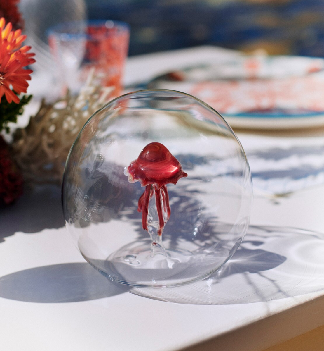 Bulle décorative Méditerranée, méduse rouge