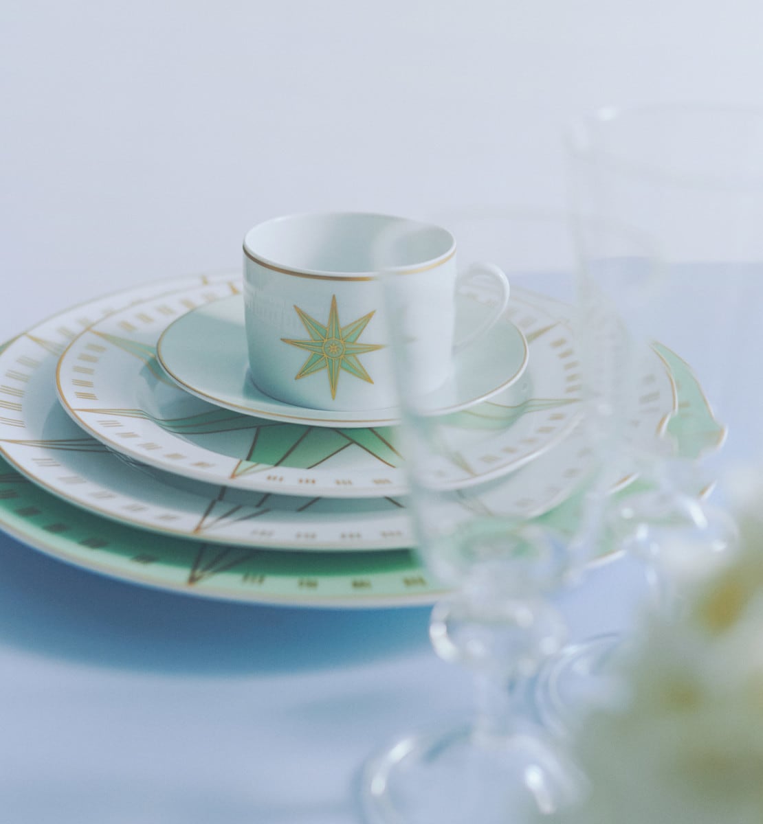 Tasse à thé Rose des Vents, péridot