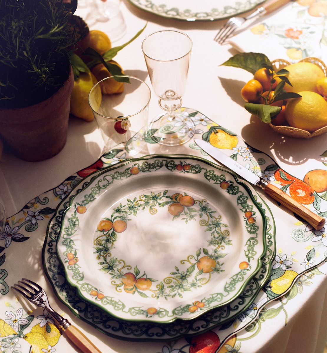 Set et serviette de table Sole di Sicilia, citron et orange
