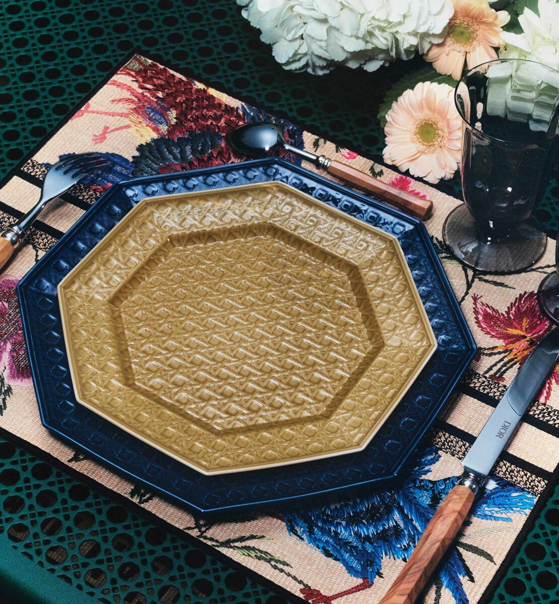Set de table Dior Birds, marron