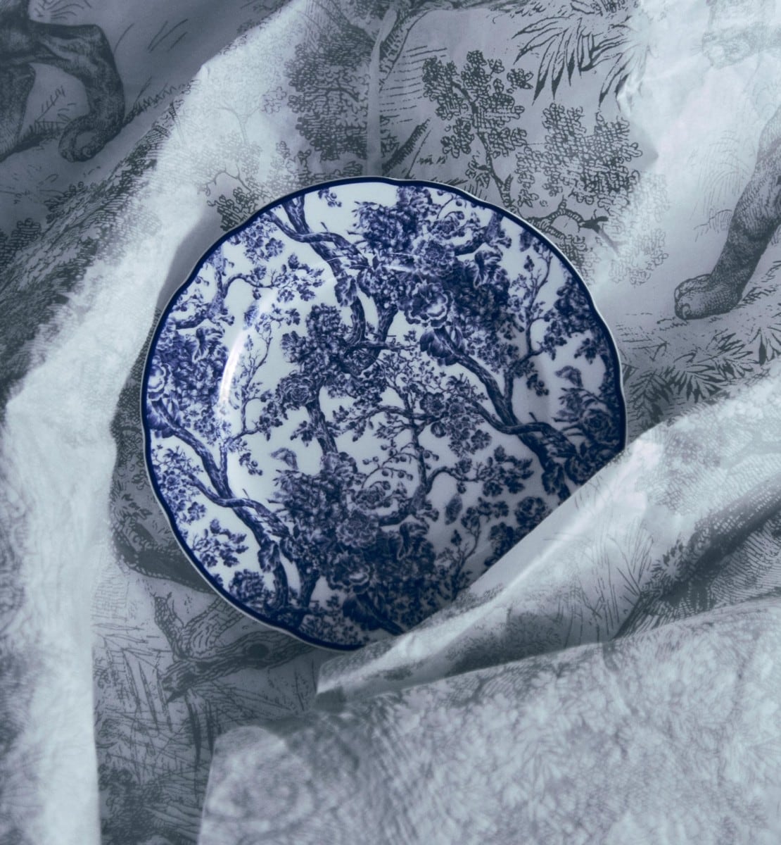 Assiette à pain Toile de Jouy, bleu