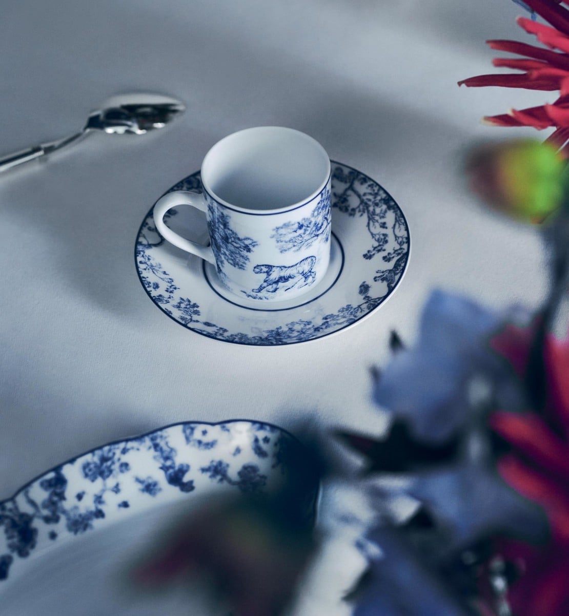 Tasse à café Toile de Jouy, bleu