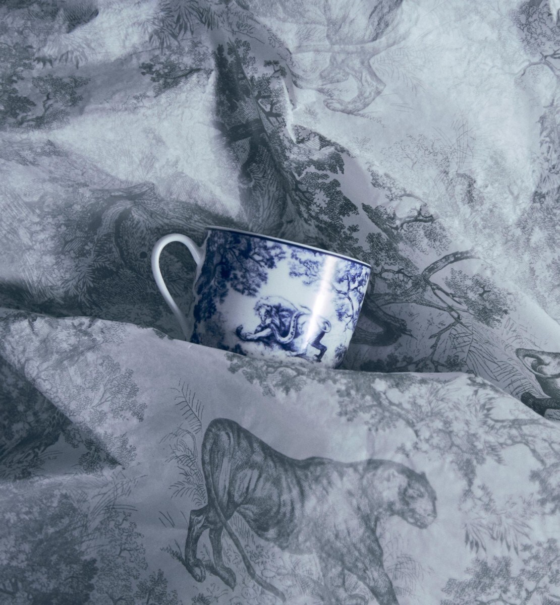 Tasse à thé Toile de Jouy, bleu