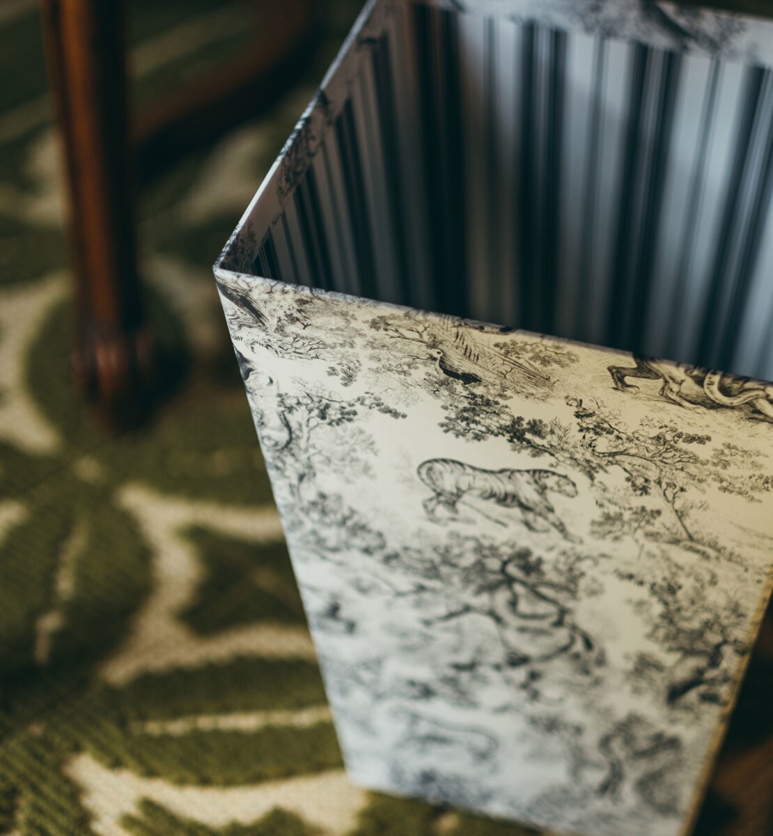 Corbeille à papier Toile de Jouy