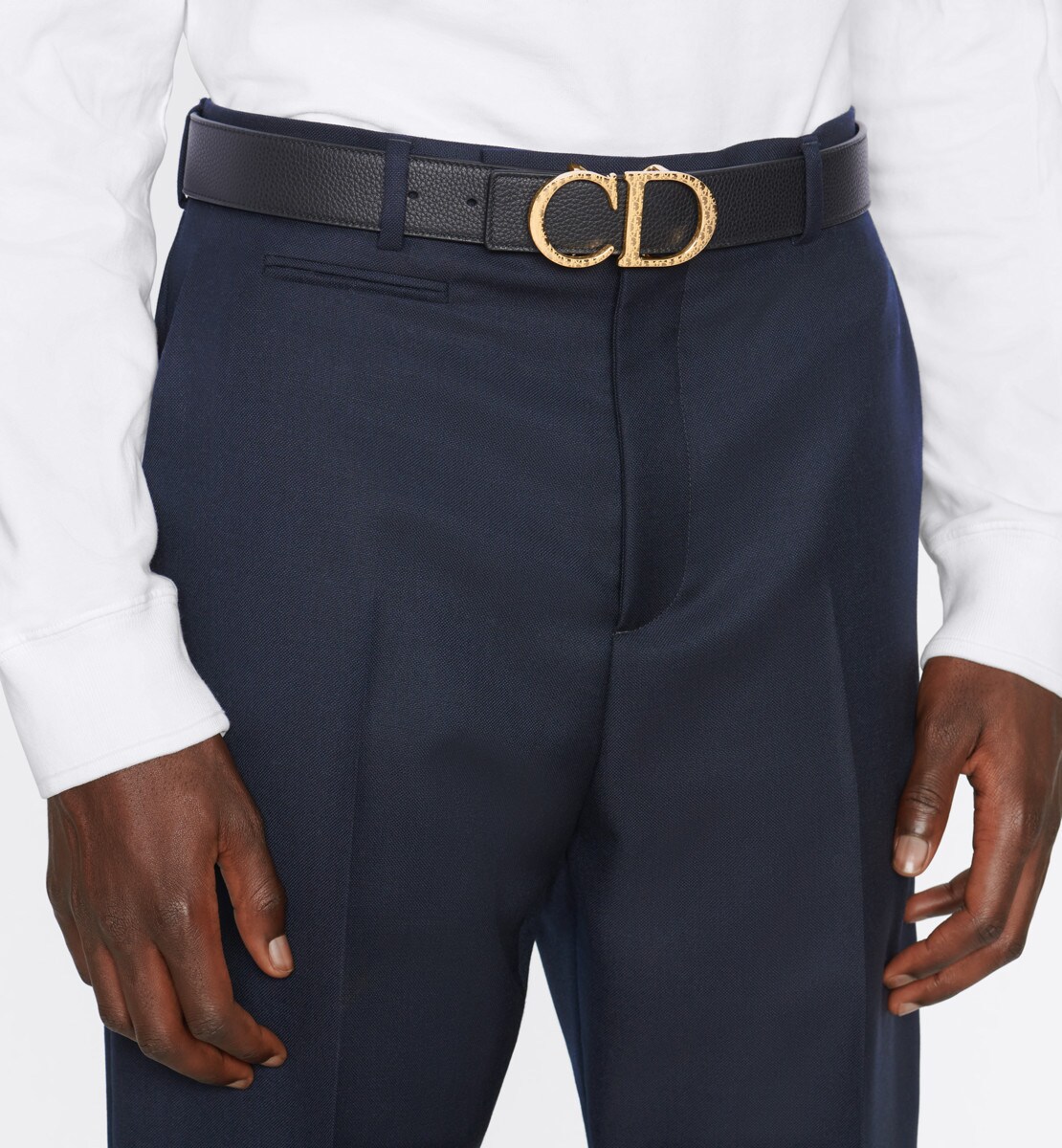 Boucle de ceinture "CD" Laiton finition dorée à motif Dior Oblique, 35 mm