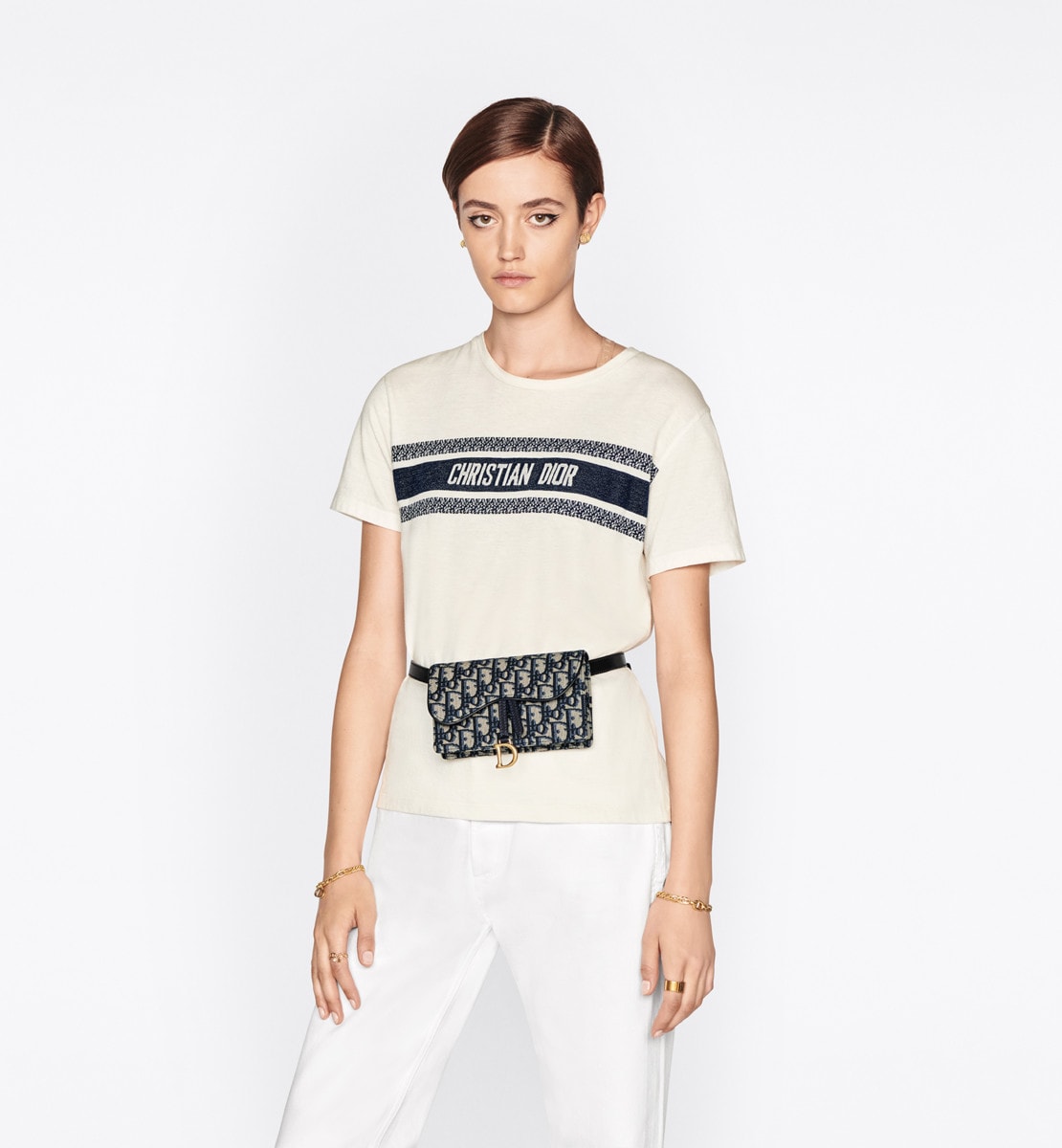 Pochette ceinture Saddle Toile jacquard Dior Oblique bleu