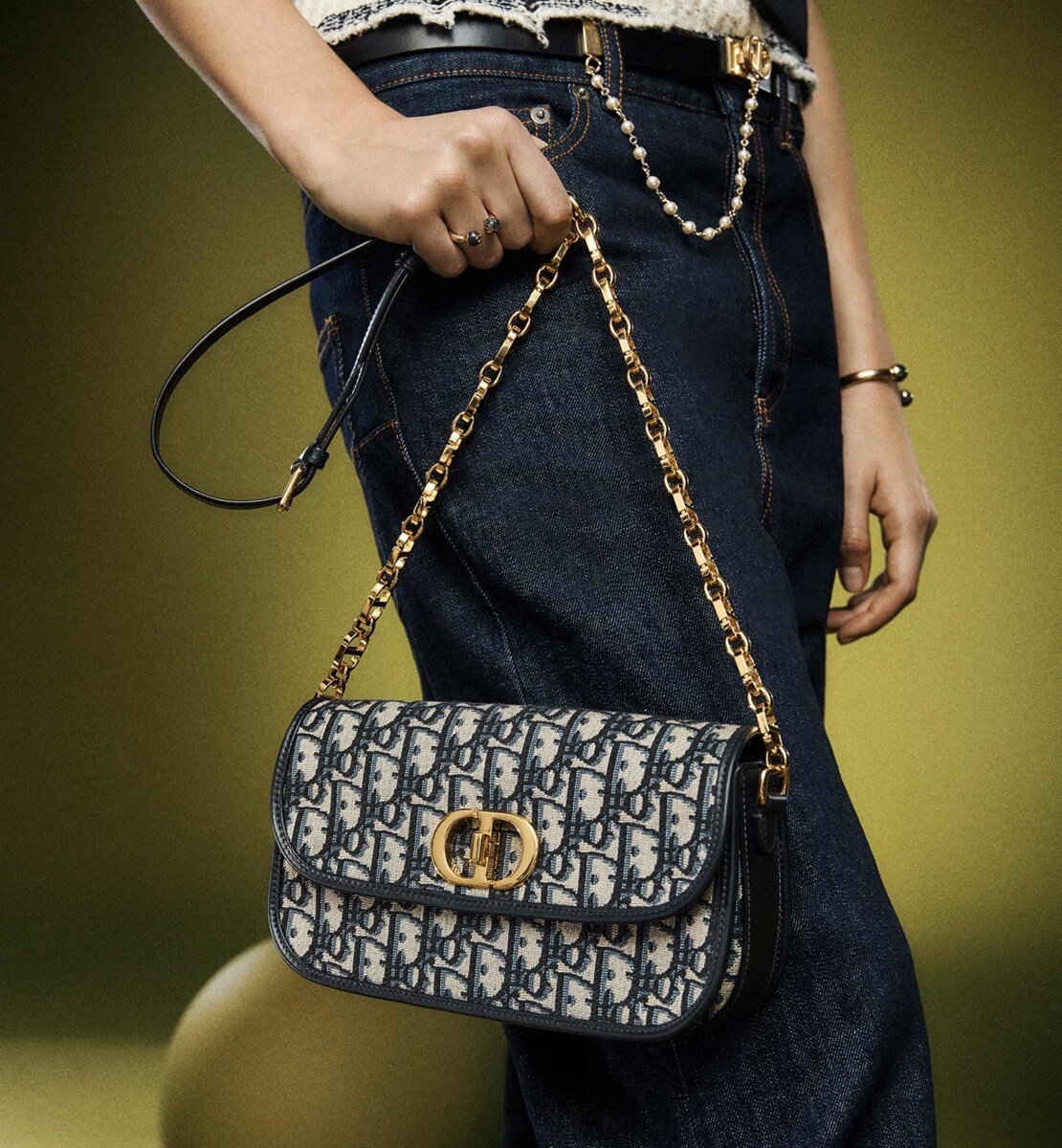 Sac 30 Montaigne Avenue Toile jacquard Dior Oblique bleu