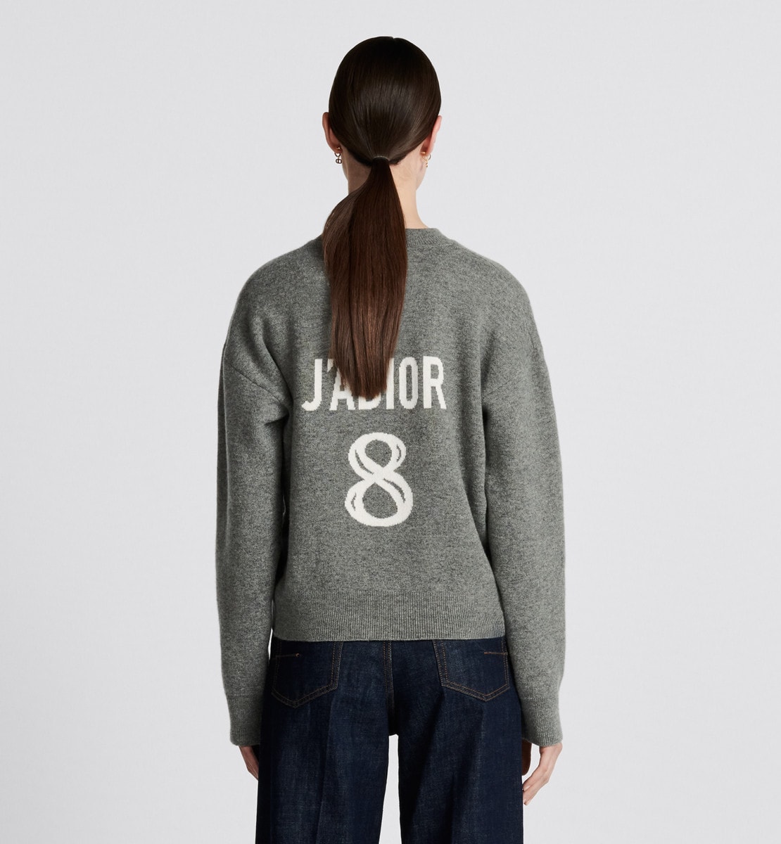 Pull boxy "J'Adior 8" Cachemire gris