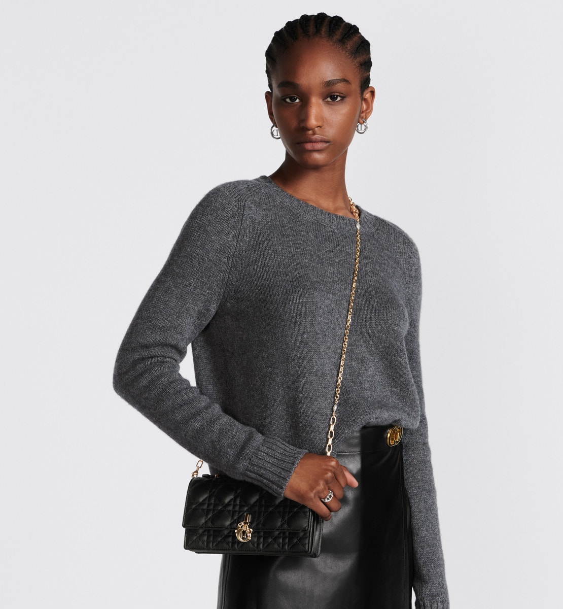 Mini sac Miss Dior Cuir d'agneau Cannage noir