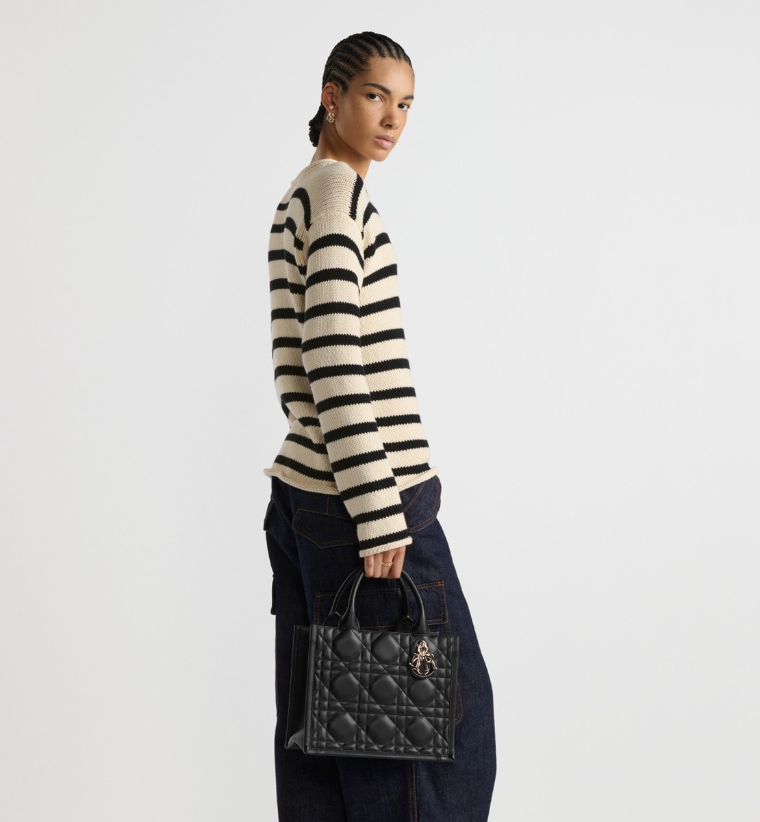 Sac Dior Book Tote Small Cuir de veau Macrocannage noir