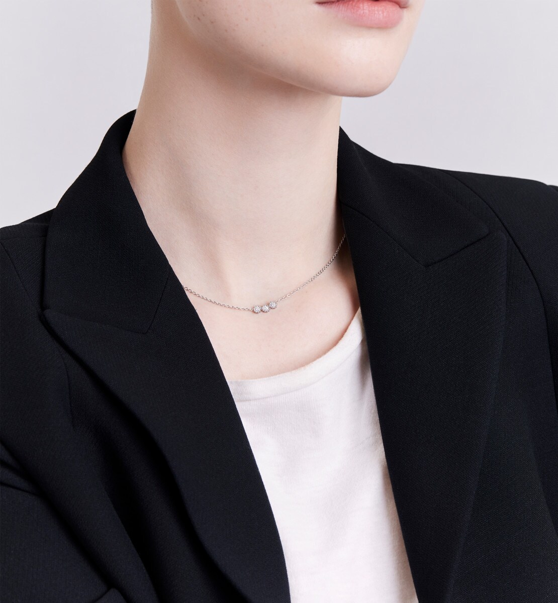 Collier Mimirose Or blanc 750/1000e et diamants