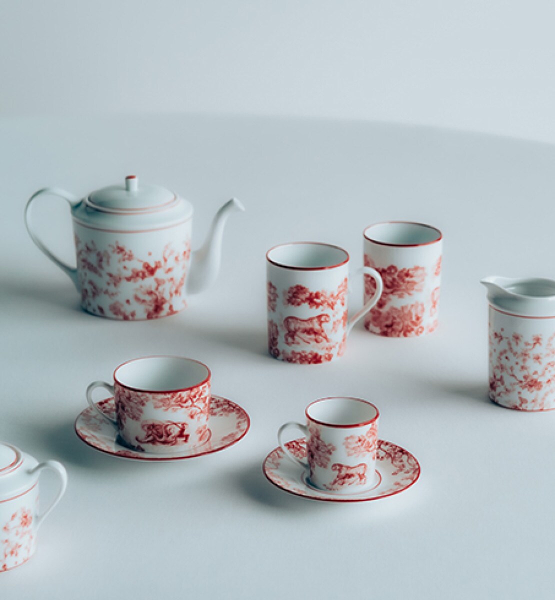 Mug Toile de Jouy, rouge
