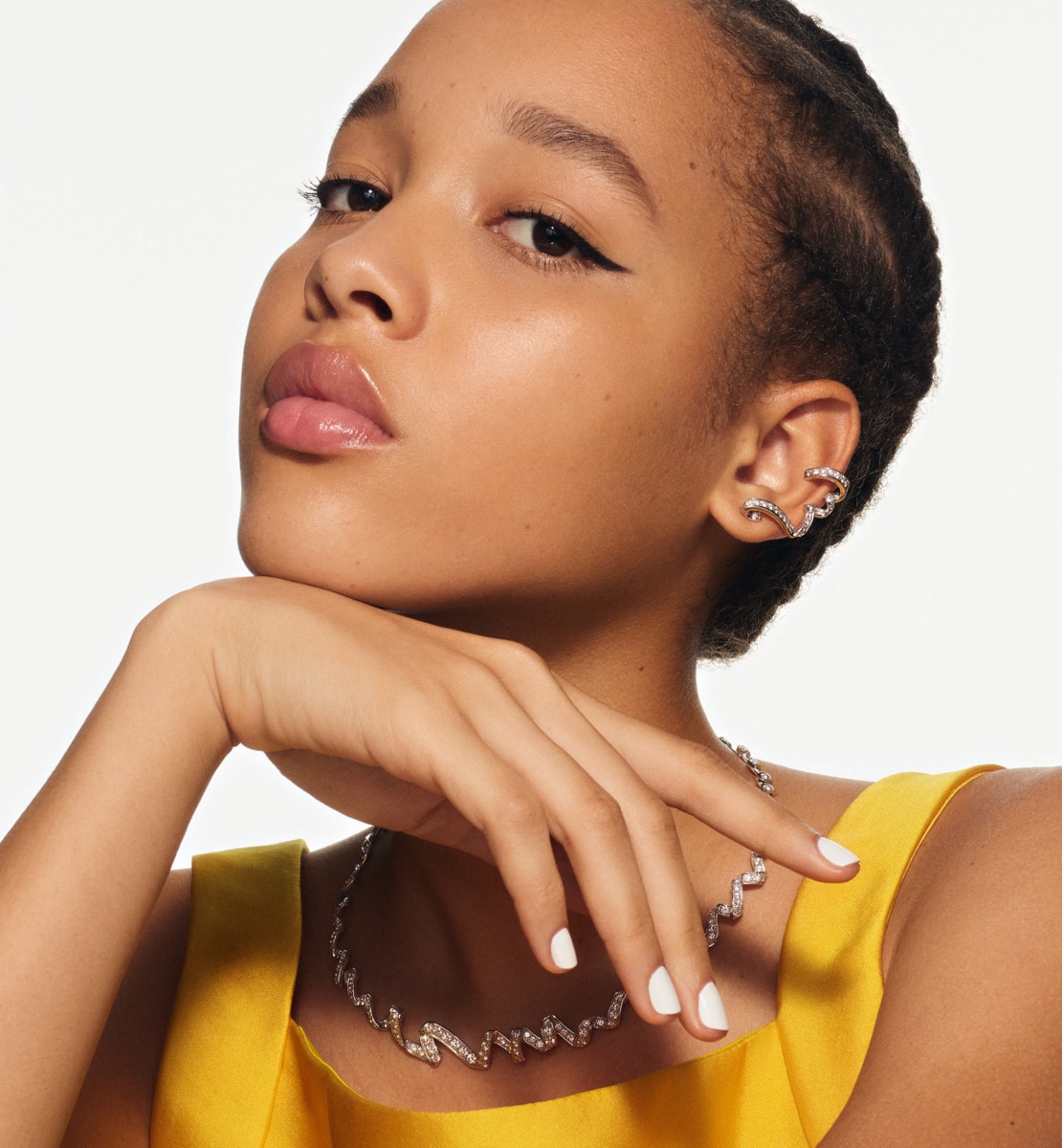 Boucle d'oreille Archi Dior Or blanc et diamants