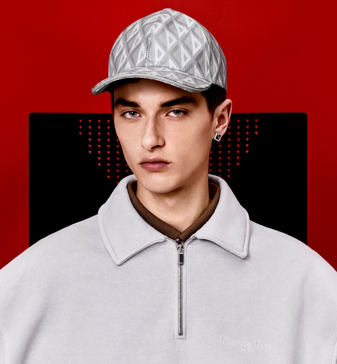 Casquette CD Diamond Toile de coton enduit gris