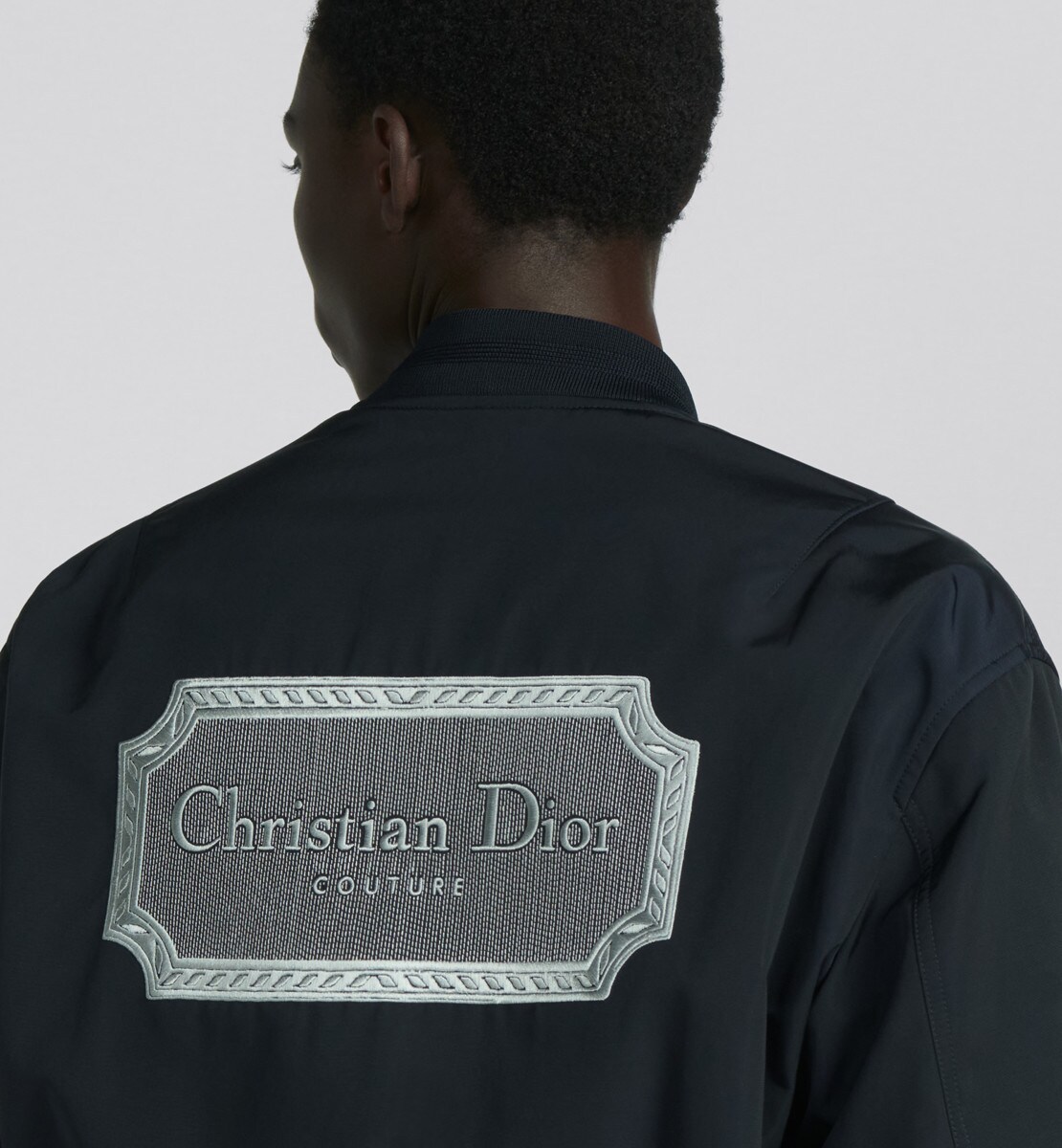 Bomber Christian Dior Couture Ottoman de coton mélangé bleu marine