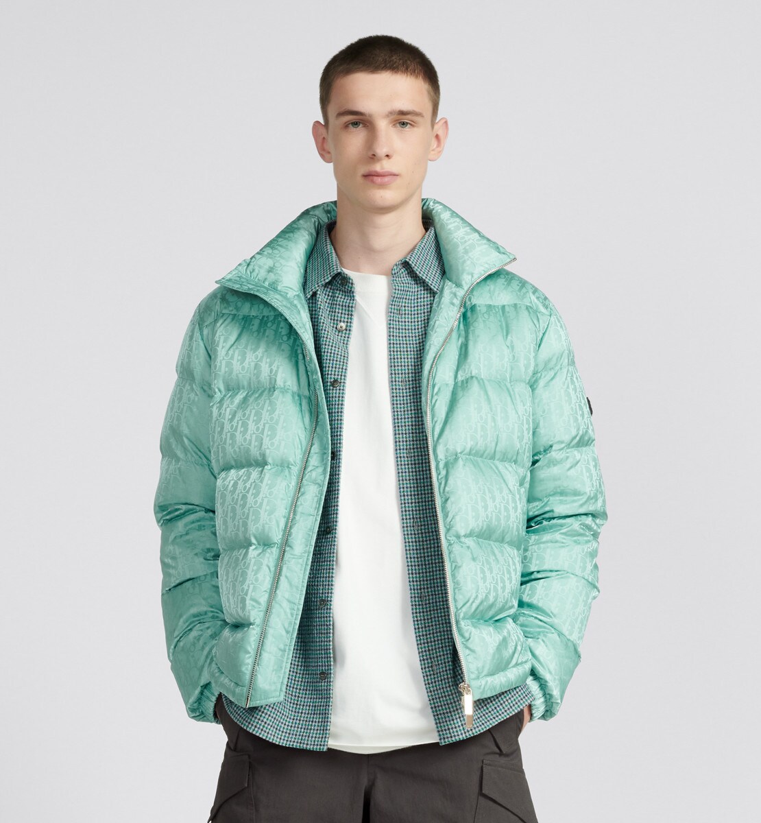 Doudoune Dior Oblique Jacquard technique vert d'eau